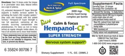 Label for Raw Hempanol-CF Super Strength