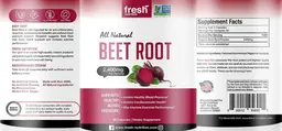 Label for Beet Root 2,400 mg