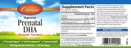 Label for Vegetarian Prenatal DHA