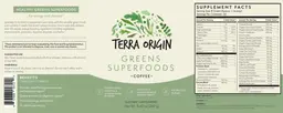 Label for Greens Superfoods Coffee