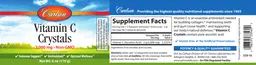 Label for Vitamin C Crystals 2,000 mg