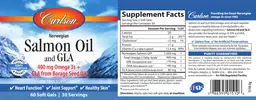 Label for Norwegian Salmon Oil and GLA
