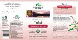 Label for Tulsi Pomegranate Green