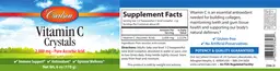 Label for Vitamin C Crystals 2,000 mg