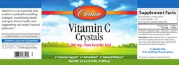 Label for Vitamin C Crystals 2,000 mg