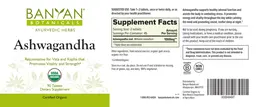 Label for Ashwagandha Tablets