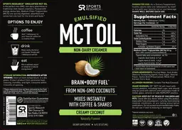 Label for Emulsified MCT OIL Creamy Coconut