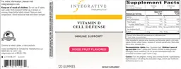 Label for Vitamin D Cell Defense Mixed Fruit Flavored