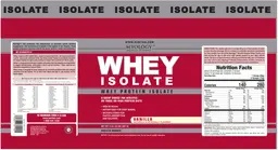 Label for Whey Isolate Vanilla