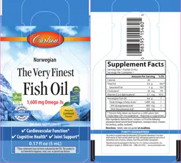 Label for The Very Finest Fish Oil Natural Lemon Flavor