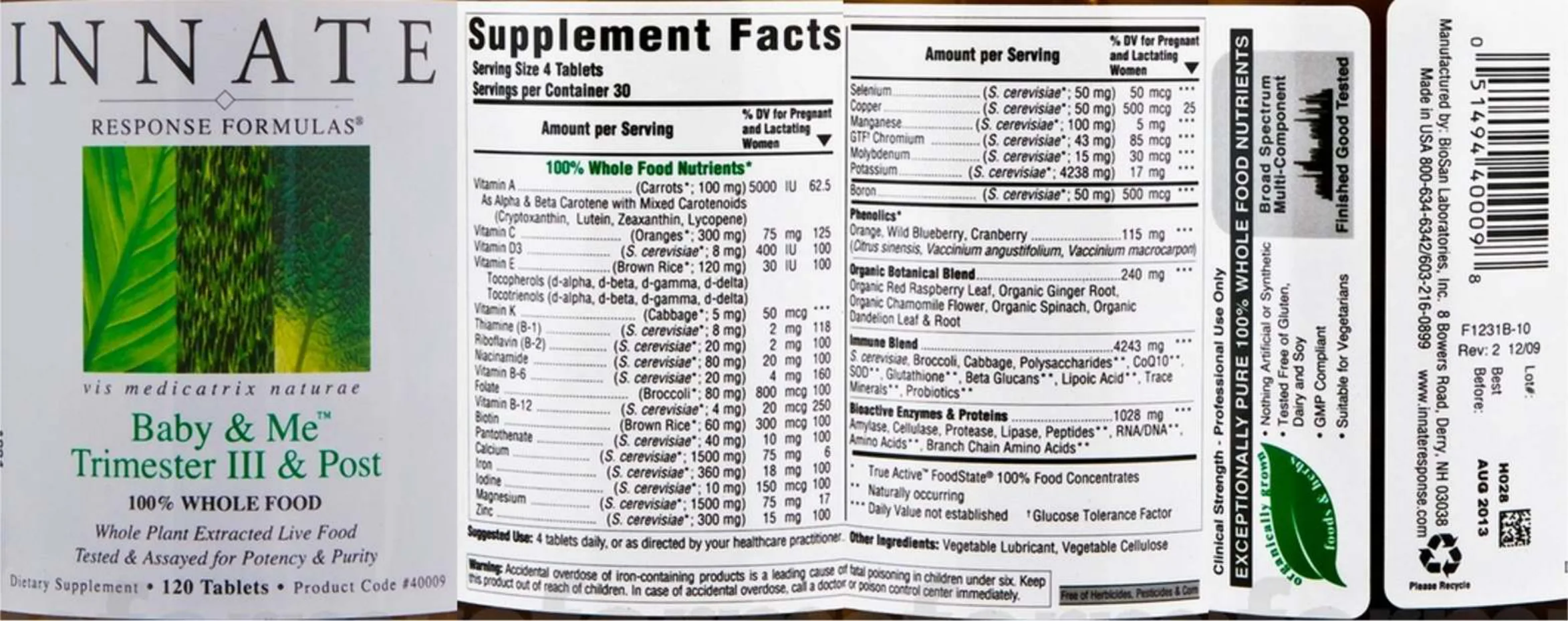 Label for Baby & Me Trimester III & Post