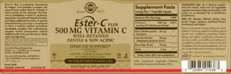 Label for Ester-C plus 500 mg Vitamin C