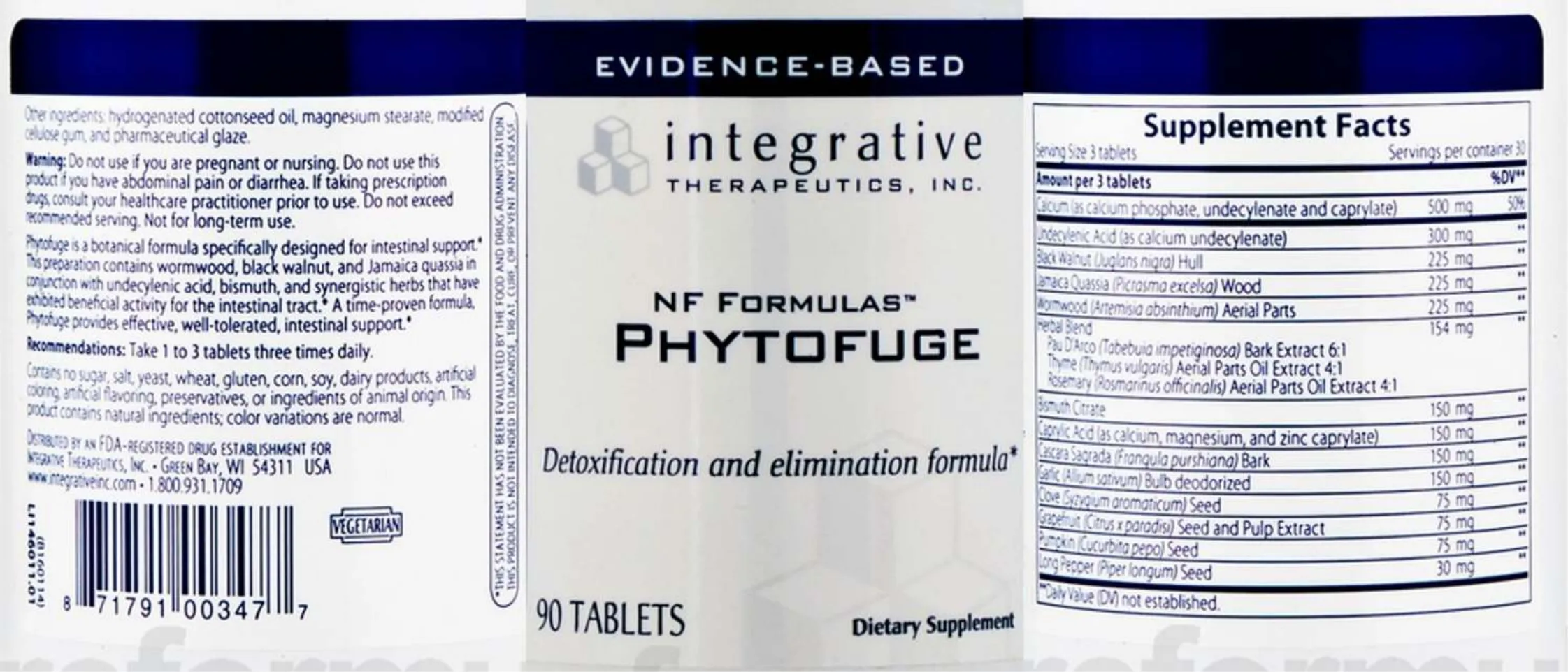 Label for NF Formulas Phytofuge