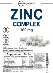 Label for Zinc Complex 100 mg