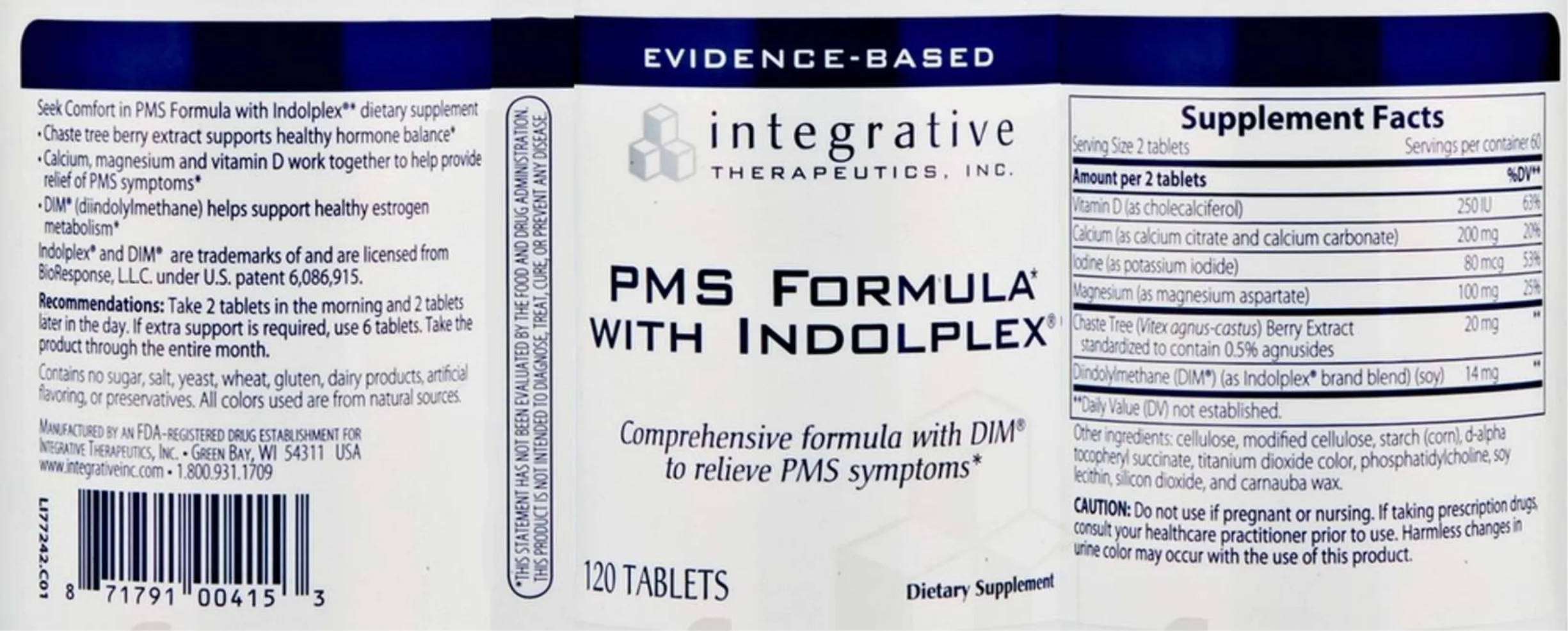 Label for PMS Formula With Indolplex