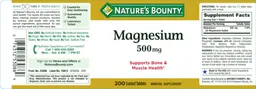 Label for Magnesium 500 mg