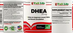 Label for DHEA 25 mg