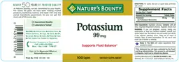 Label for Potassium 99 mg