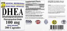Label for DHEA 100 mg