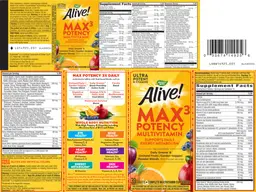 Label for Alive! Max3 Potency Multivitamin