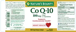 Label for CoQ10 100 mg plus L-Carnitine
