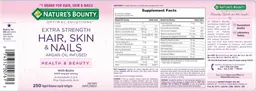 Label for Extra Strength Hair, Skin & Nails