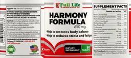 Label for Harmony Formula 650 mg