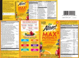 Label for Alive! Max3 Daily Potency Multivitamin