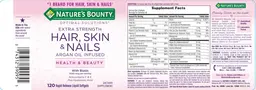 Label for Extra Strength Hair, Skin & Nails
