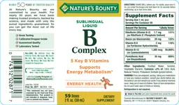Label for Sublingual Liquid B Complex