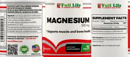 Label for Magnesium 500 mg