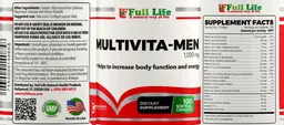 Label for Multivita-Men 1,000 mg
