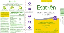 Label for Maximum Strength Estroven Menopause Relief + Stress
