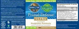 Label for Ultra Probiotic Formula