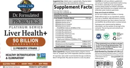 Label for Platinum Series Liver Health+