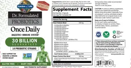 Label for Once Daily 30 Billion Guaranteed