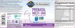 Label for Prenatal Multi + DHA