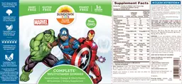 Label for Complete Multivitamin Gummies Marvel