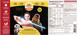 Label for Star Wars Complete Multivitamin Gummies