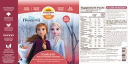 Label for Complete Multivitamin Gummies Frozen II