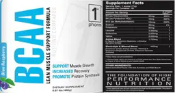 Label for BCAA Blue Raspberry