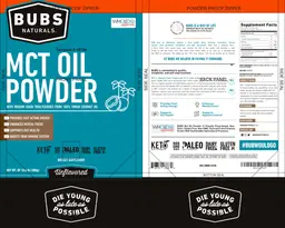 Label for MCT Oil Powder Unflavored