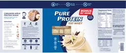 Label for Pure Protein 100% Whey Vanilla Cream