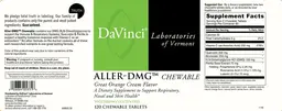 Label for Aller-DMG Chewable Great Orange Cream Flavor