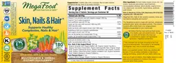 Label for Skin, Nails & Hair