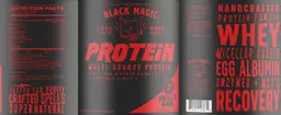 Label for Protein Devil's Cake