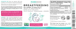 Label for Pure Mom Breastfeeding Supplement