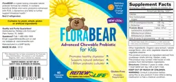 Label for FloraBEAR For Kids Orange Flavor