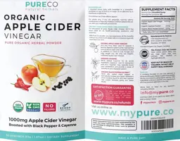 Label for Organic Apple Cider Vinegar