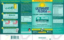 Label for Ultimate Flora RTS Colon Care Probiotic